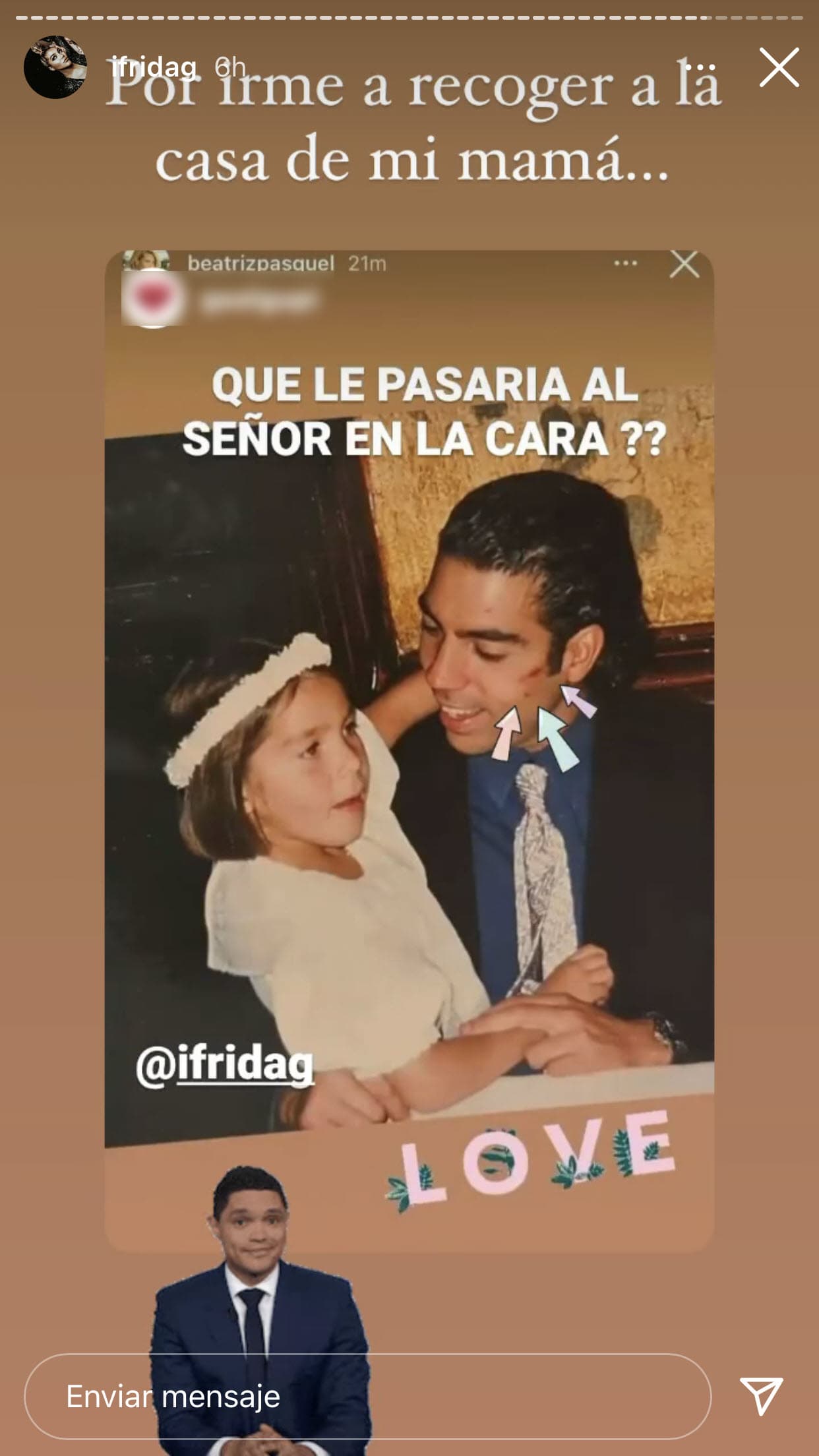 Según información del diario El Universal, el padre de Frida Sofía fue arrestado en 2012 por cometer un presunto fraude.
<br>