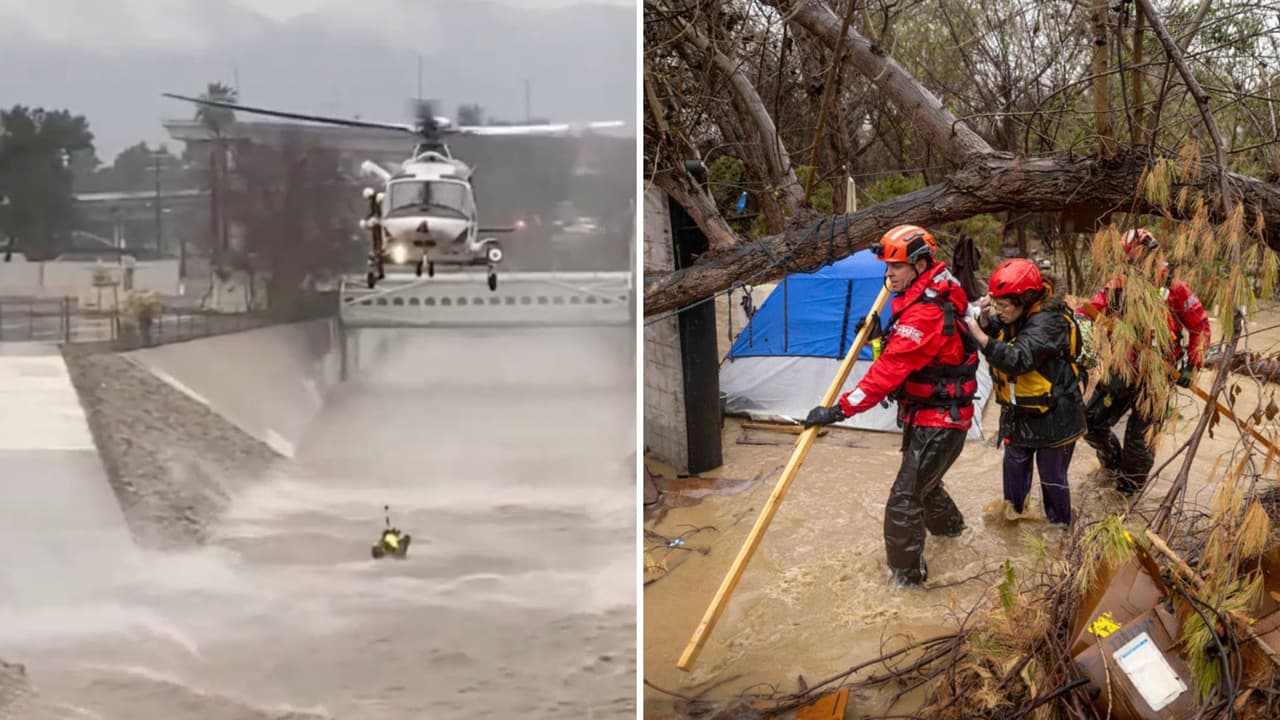 Destrozos y rescates pasaban al mismo tiempo, convirtiendo a la también llamada tormenta “Pineapple Express” en histórica.