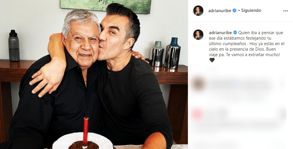 Fue la tarde del 4 de enero que el actor dio a conocer la noticia en su cuenta de Instagram.
<b>“Quién iba a pensar que ese día estábamos festejando tu último cumpleaños. Hoy ya estás en el cielo, en la presencia de Dios. Buen viaje, pa ¡Te vamos a extrañar mucho!”</b>, escribió.
<br>