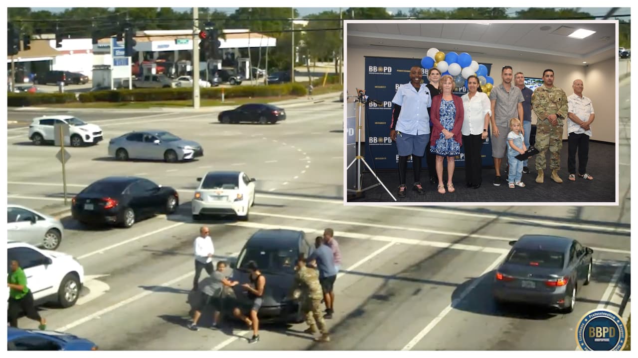 Conductora que se desmayó al volante se reúne con los héroes que la salvaron de chocar
