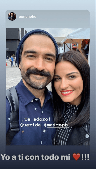 “Te adoro, querida Maite Perroni”, escribió Poncho, a lo que ella respondió: “Yo a ti con todo mi corazón”.