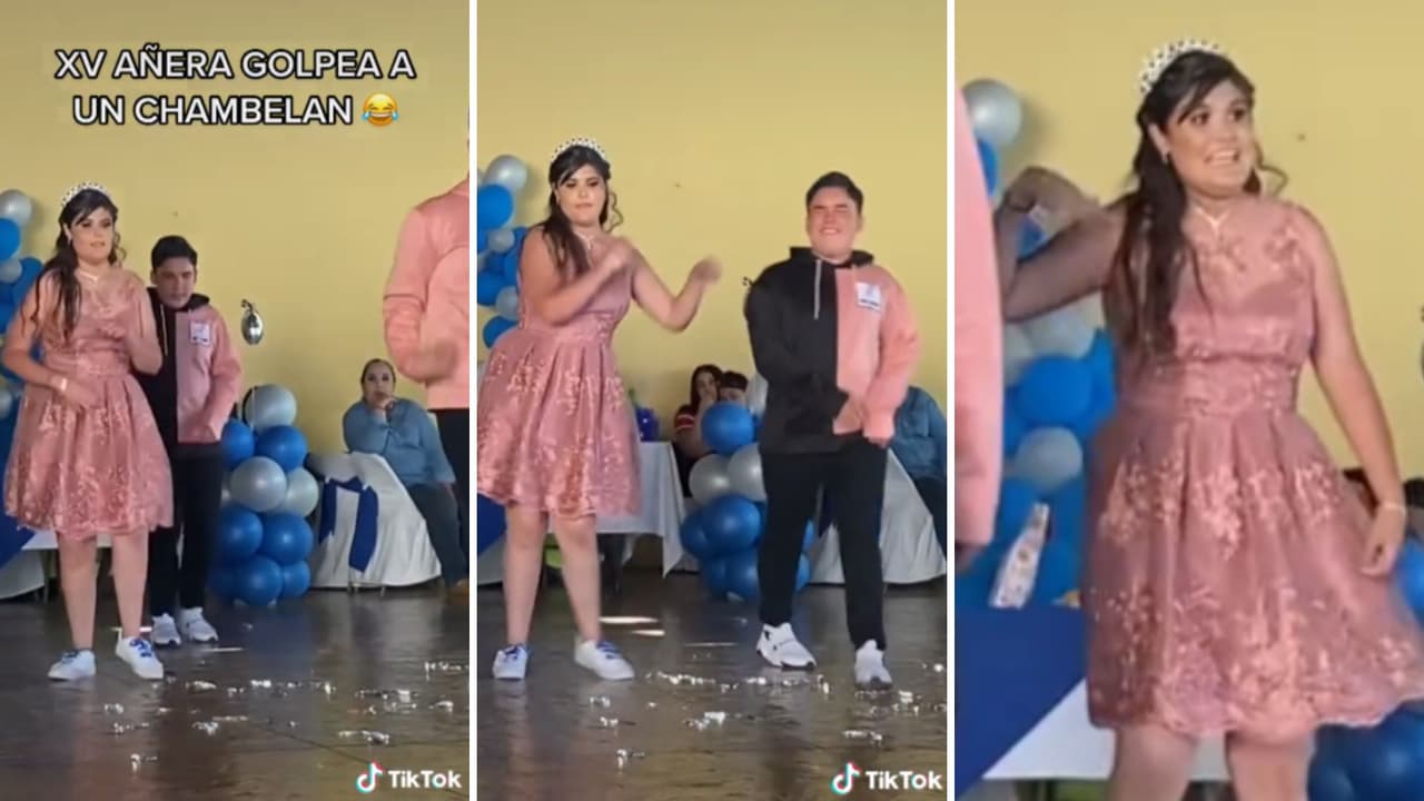 Quinceañera golpea a chambelán por accidente