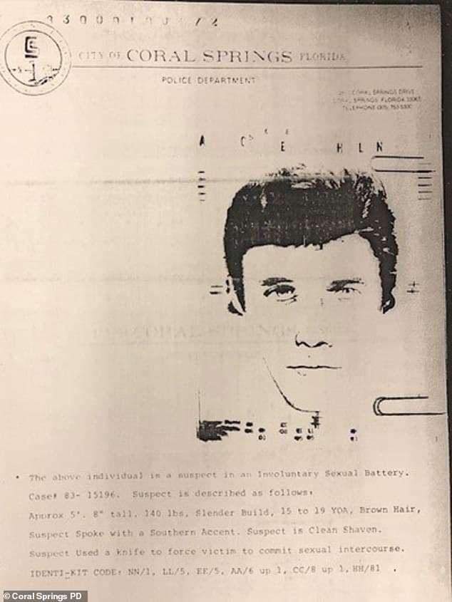 En agosto de 1983 la mujer describió a su atacante como un hombre blanco delgado con cabello castaño, según el boceto de la policía publicado en ese momento.
<br>