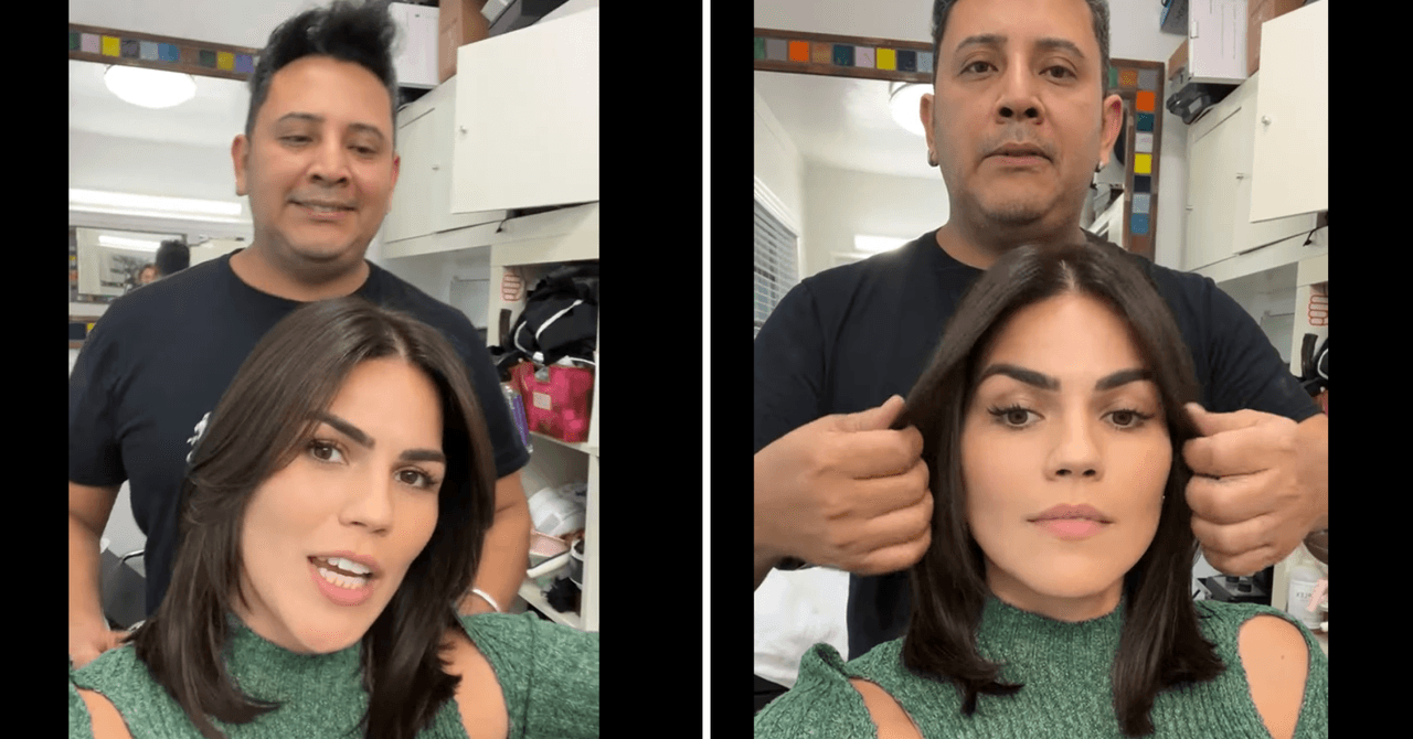 Karina Banda y el maquillista Franz Muñoz