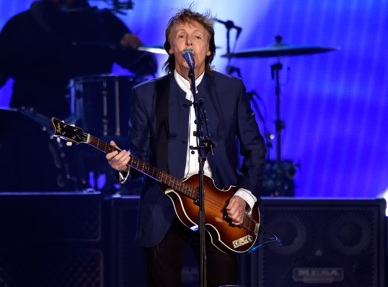 INDIO, CA - OCTOBER 15: Musician Paul McCartney performs during Desert Trip at The Empire Polo Club on October 15, 2016 in Indio, California.