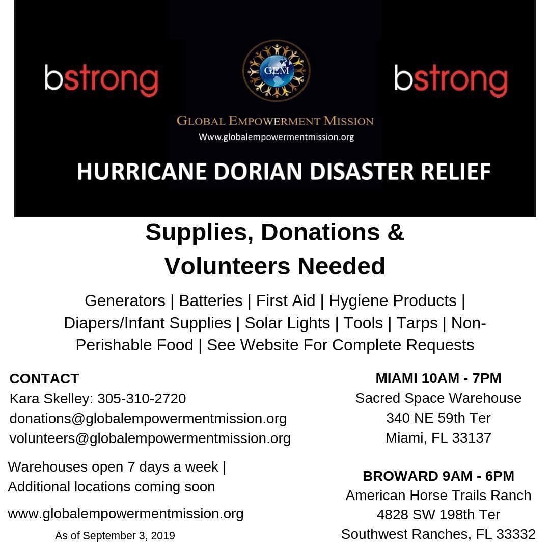Global Empowerment Mission response to Hurricane Dorian
