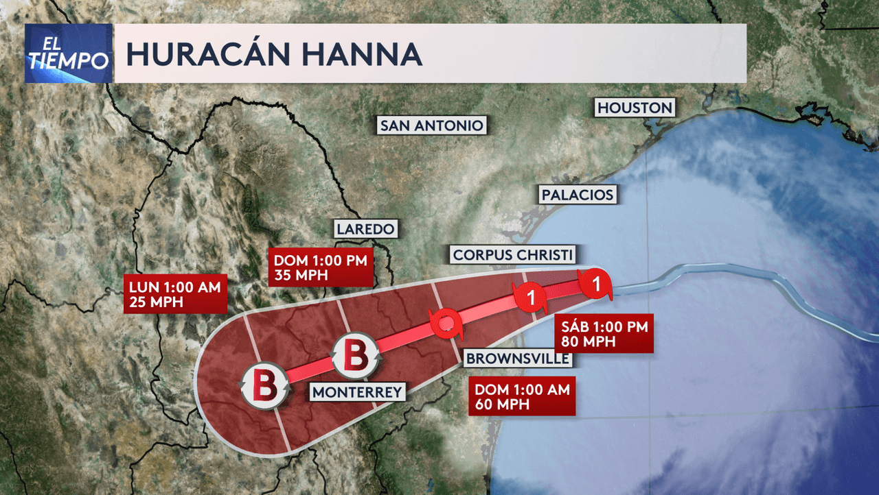 Lo que se sabe de Hanna, el primer huracán de la temporada que tocará tierra sobre el sur de Texas