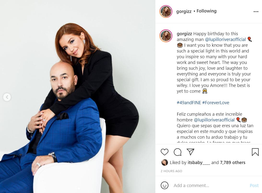 "Feliz cumpleaños a este increíble hombre Lupillo Rivera. Quiero que sepas que eres una luz tan especial en este mundo y que inspiras a muchos con tu arduo trabajo y tu dulce corazón".
<br>