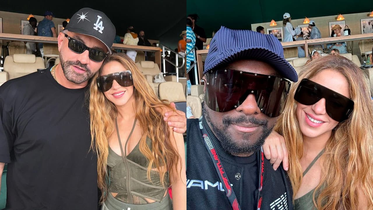 Uno de los amigos con los que también Shakira se encontró en la F1 fue will.i.am (derecha).