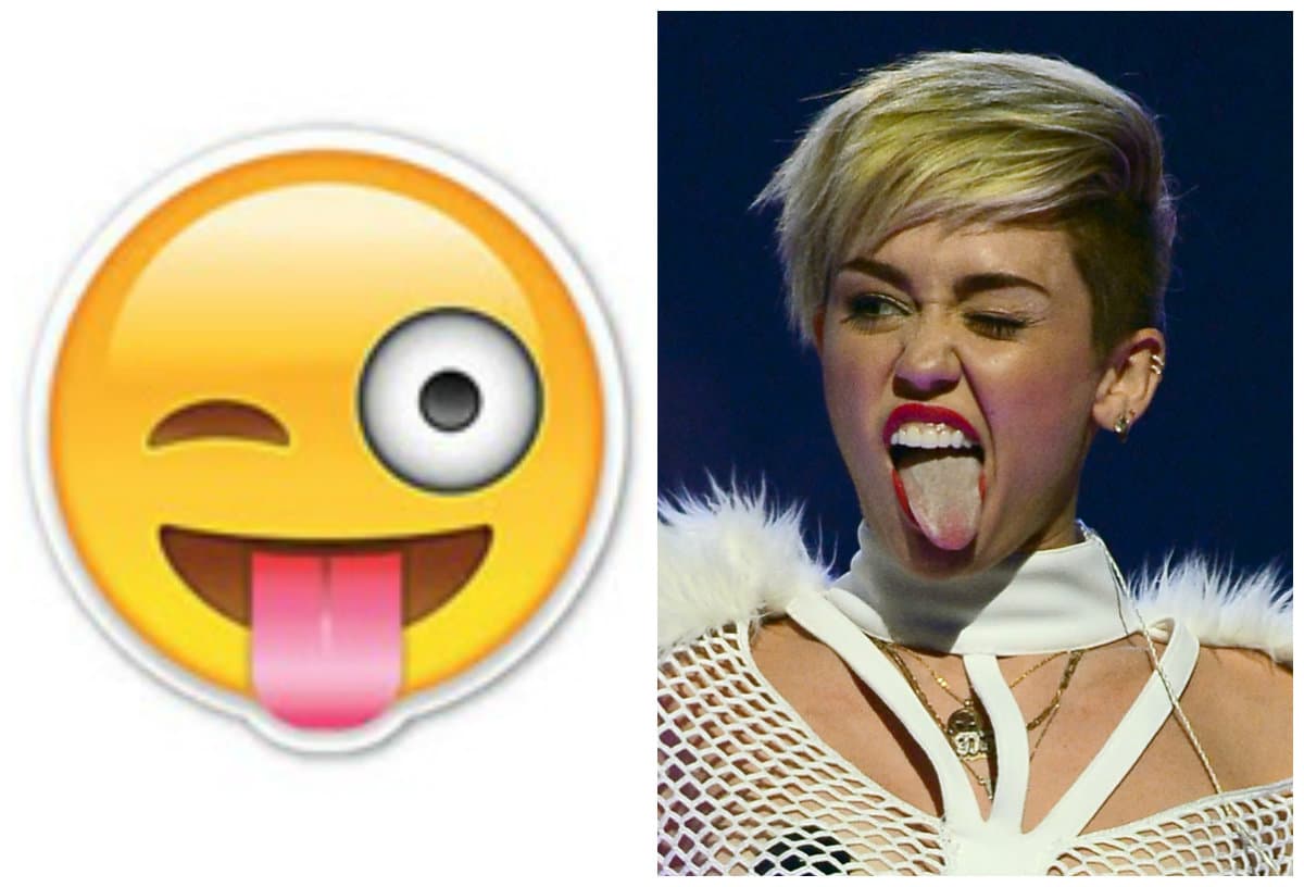 ¡Lengüita afuera! La locura de Miley Cyrus la ha llevado a ser todo un hit como emoji. ¿Se parecen? ¡Creemos que son iguales!