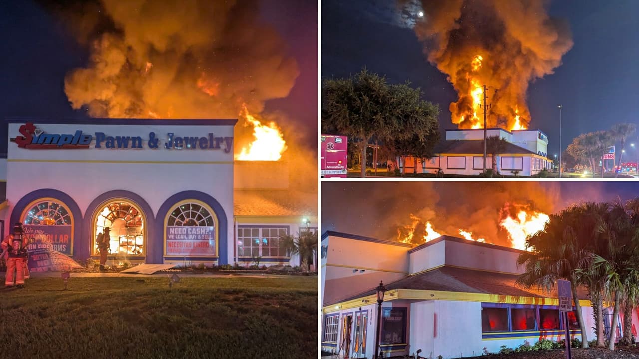 Fuego consume casa de empeño en Kissimmee y obliga al cierre de la US-192