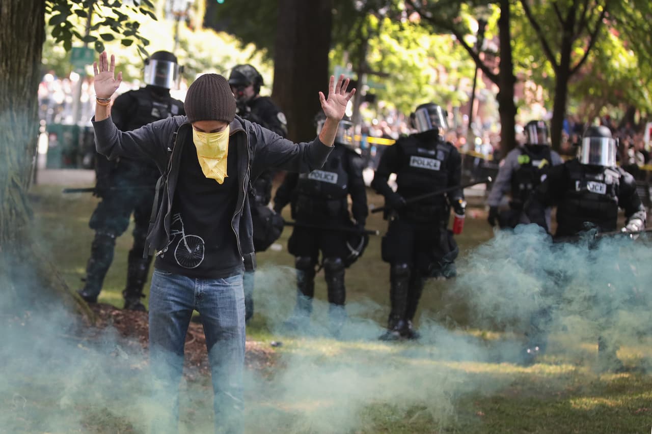 Agentes de la policía de Portland, en Oregon.