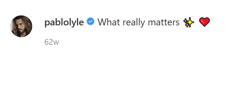 "Lo que realmente importa", escribió en ese entonces.