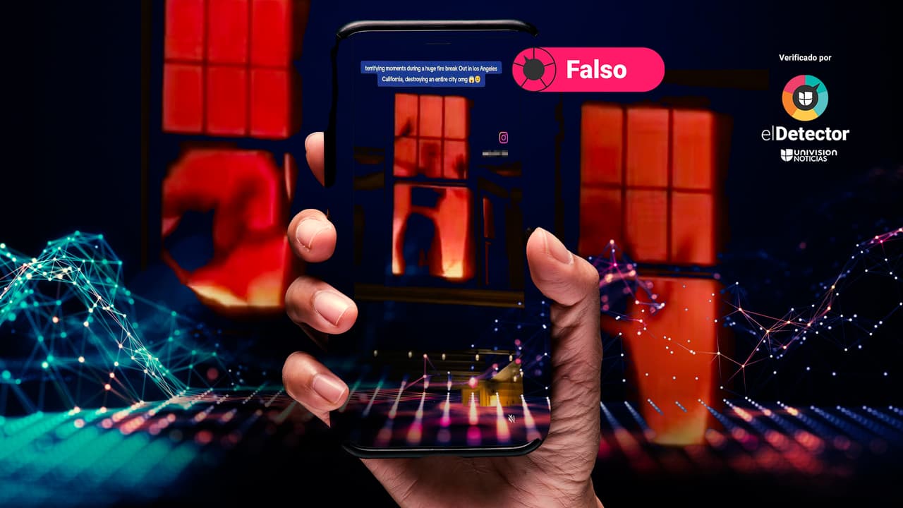 Esa imagen que supuestamente muestra a una mujer dentro de una casa ardiendo en Los Ángeles es falsa: fue hecha con IA