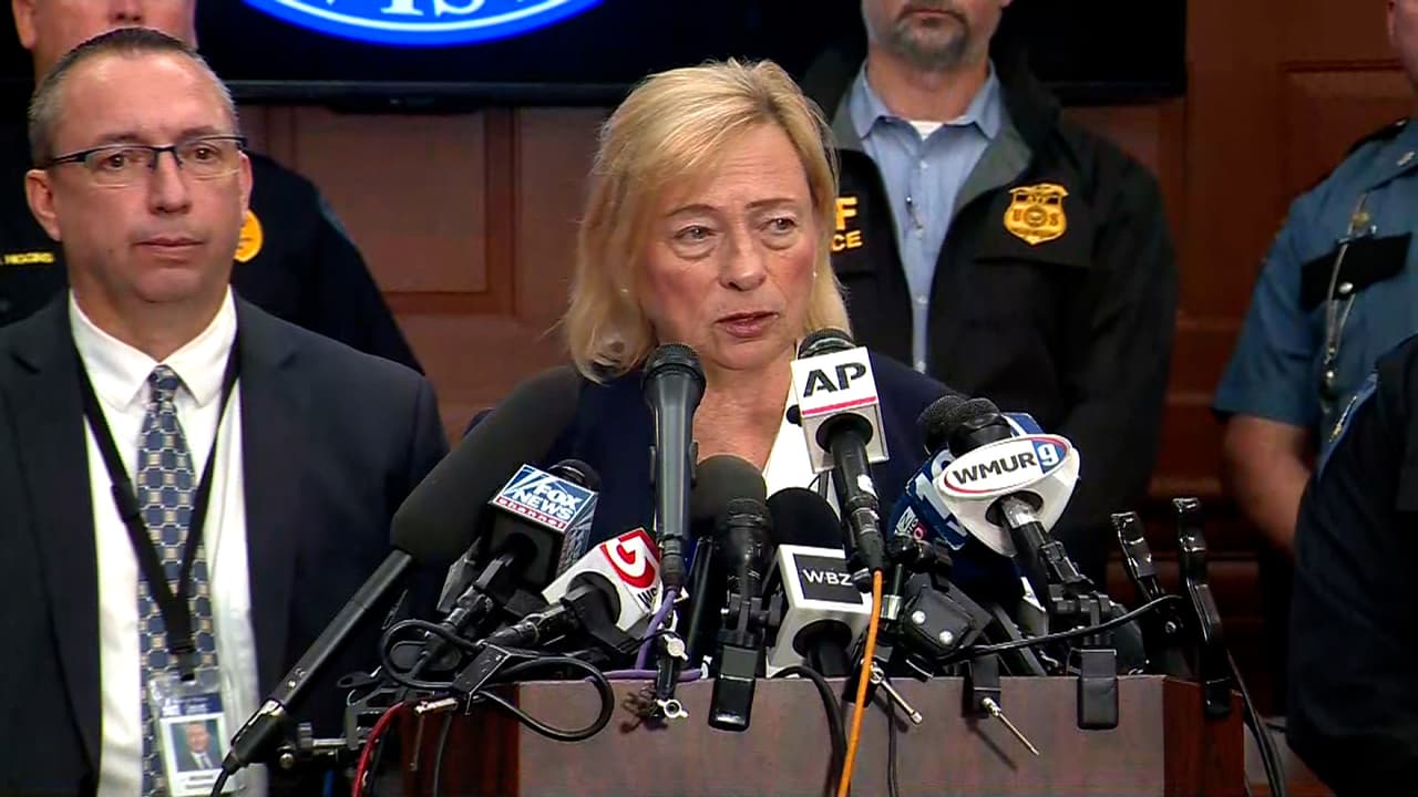 La gobernadora de Maine, Janet Mills, durante la rueda de prensa de este jueves en la mañana.