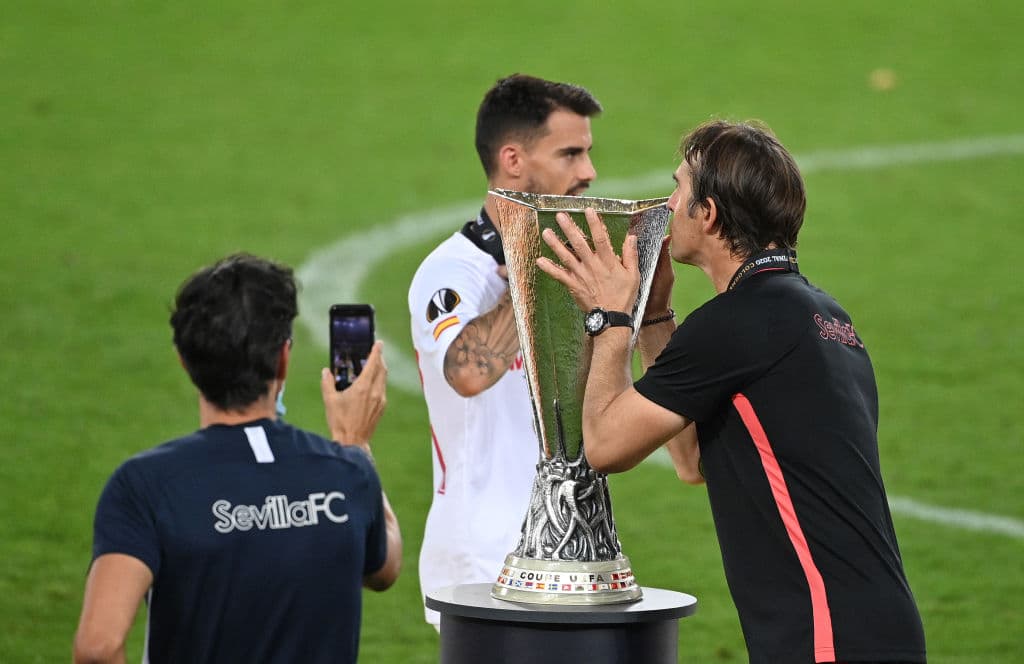 Las postales de la celebración del cuadro de Lopetegui tras imponerse al Inter en la final.