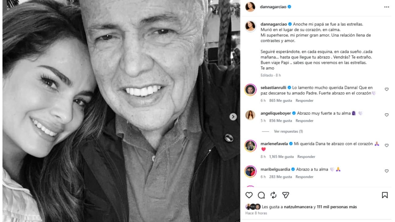 Danna García así despidió a su padre en redes.