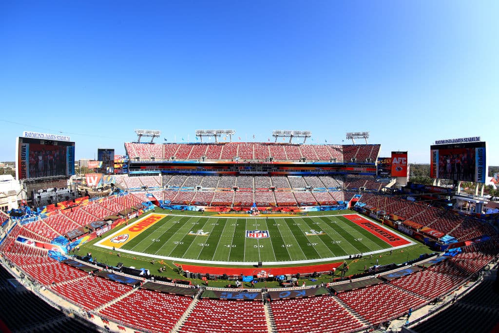 Una vista general del estadio de los Buccaneers previo al partido.