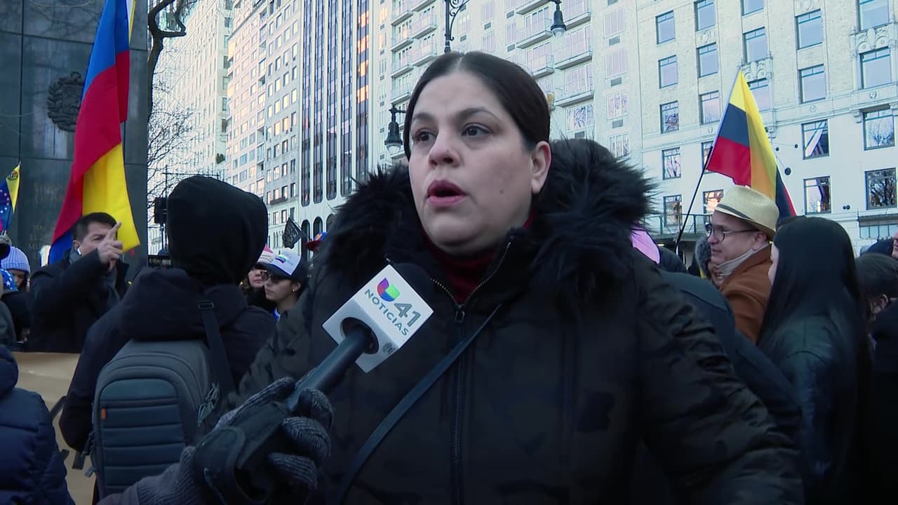 Ana María, venezolana en Nueva York, dijo: "estamos aquí unidos en apoyo a María Corina Machado y al pueblo venezolano que lucha por su libertad."