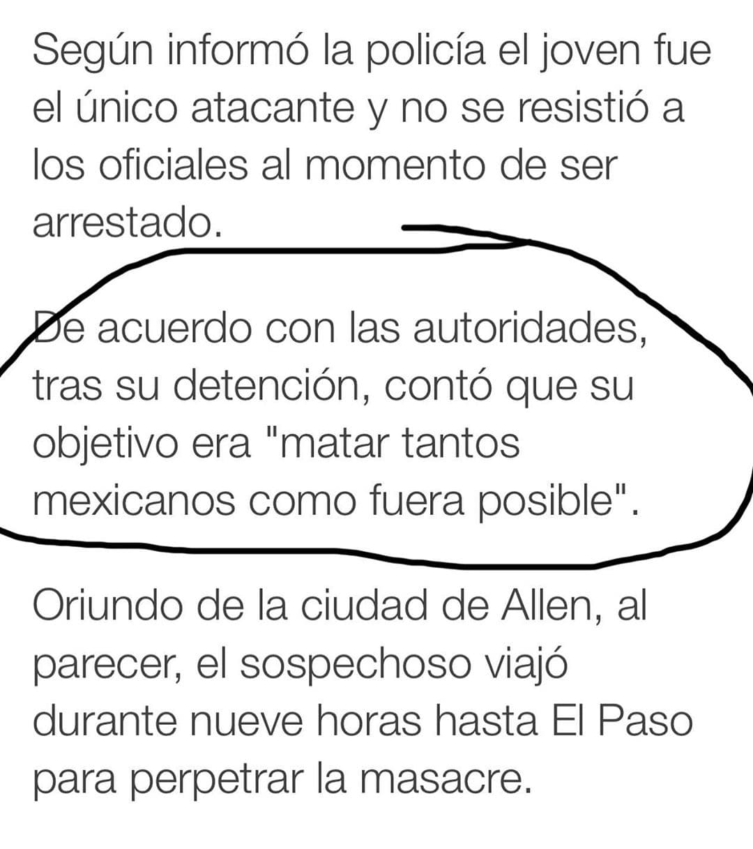 Asímismo, su colega María Elena Salinas, compartió un dato noticioso del autor del ataque que deja en evidencia que en realidad quería perjudicar la comunidad mexicana.