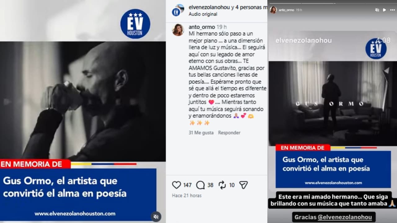 Antonieta, hermana de Gustavo Ormo, le dedicó un mensaje póstumo.
