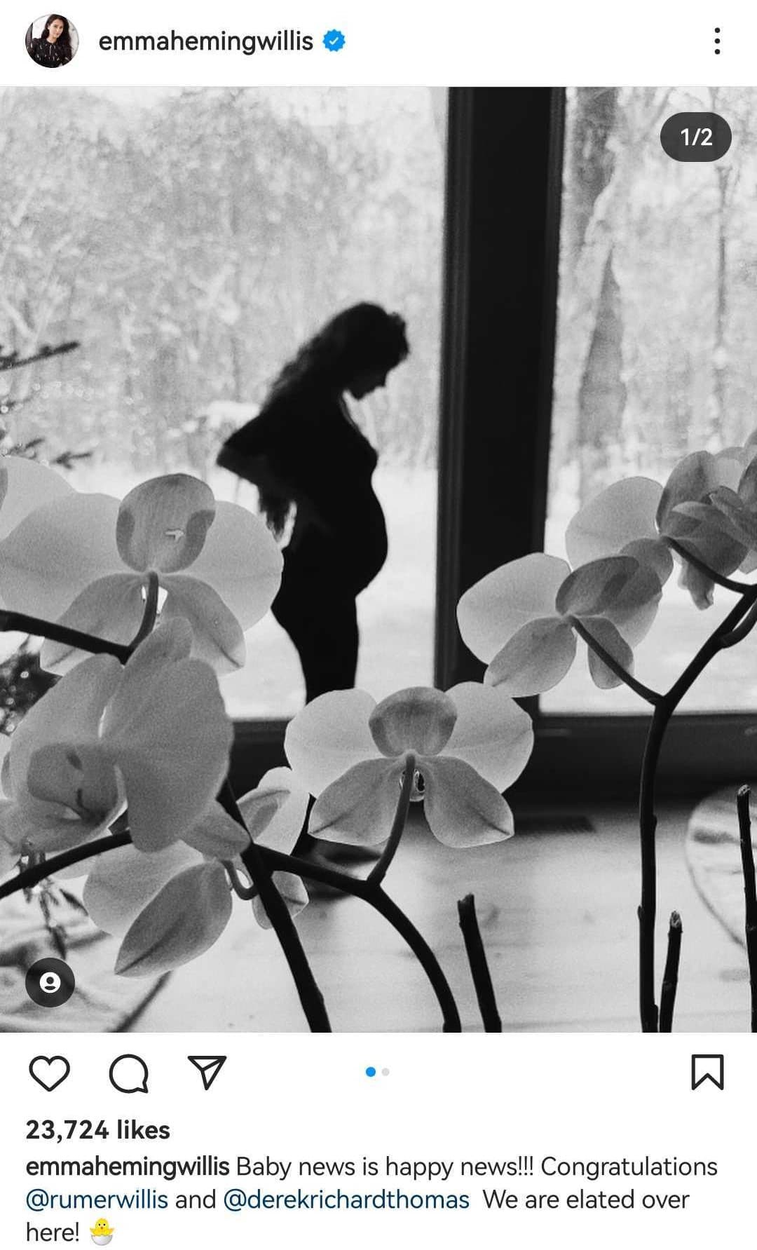 Esposa de Bruce Willis felicita a Rumer por su embarazo