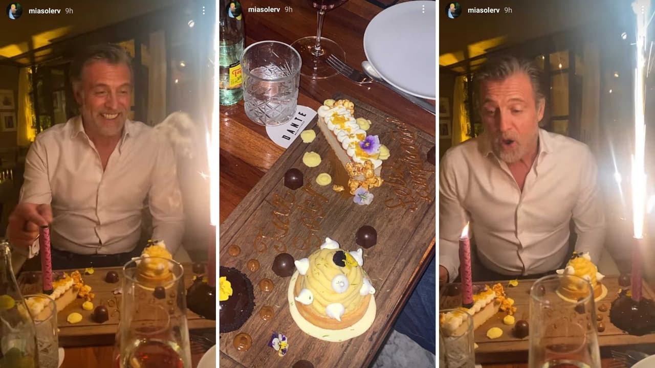 Juan Soler celebró su cumpleaños 56 con varios postres