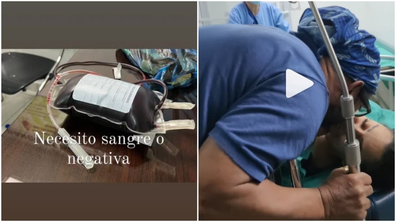 Luis Vargas y su esposa en el hospital.