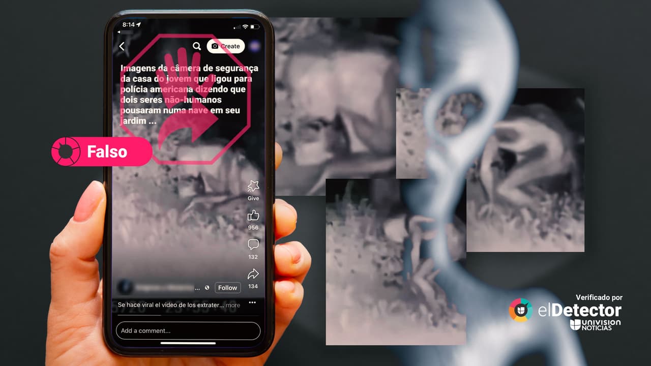 Es falso que este video muestra a un extraterrestre en un patio en Las Vegas, es una creación digital