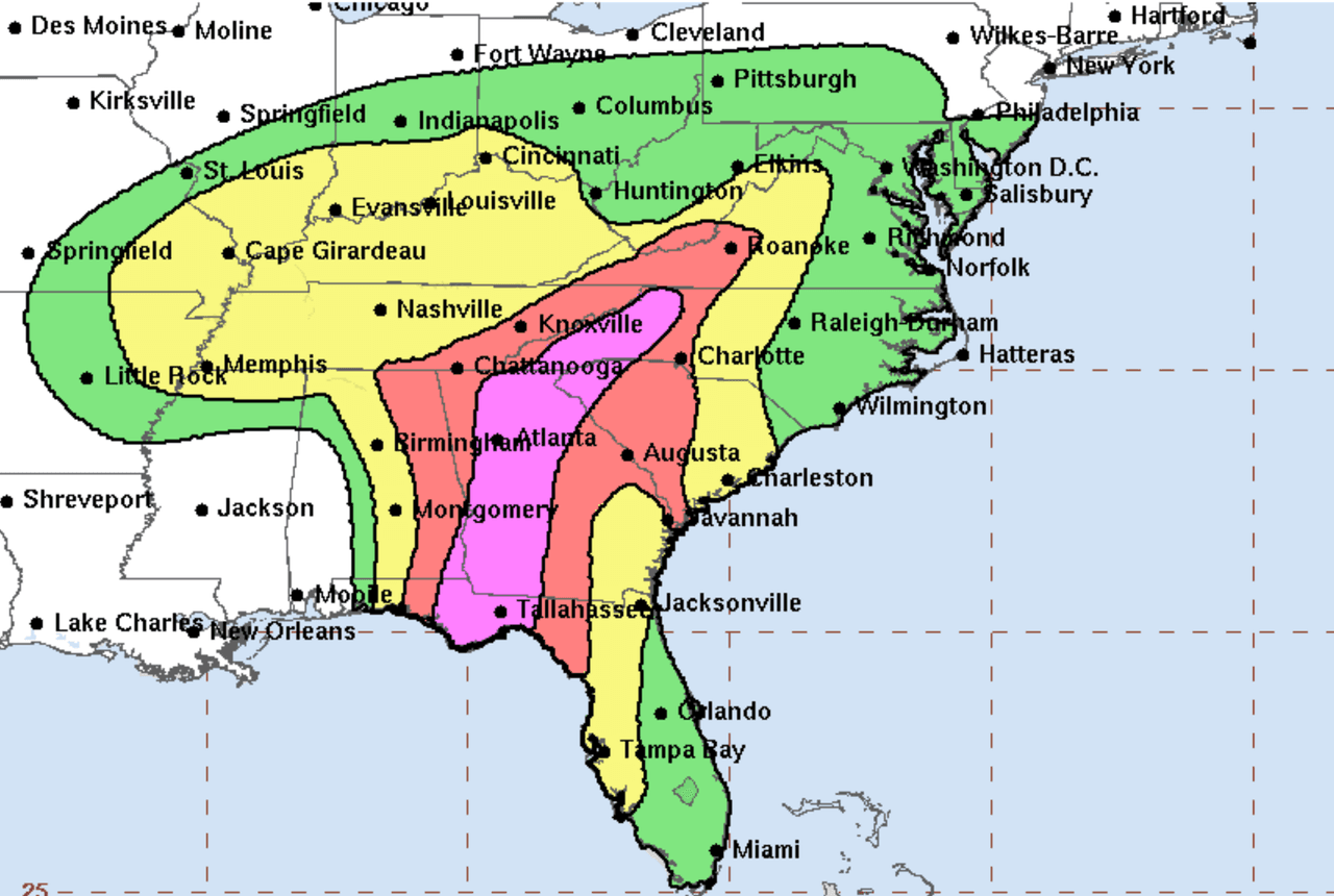 Helene en Georgia: Durante estas horas se registrará el mayor impacto en el estado