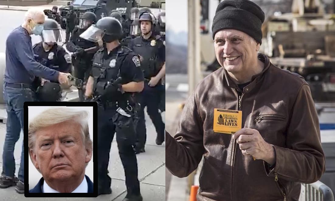 Manifestante de 75 años se ríe del tuit de Trump donde sugiere que es un "provocador ANTIFA"