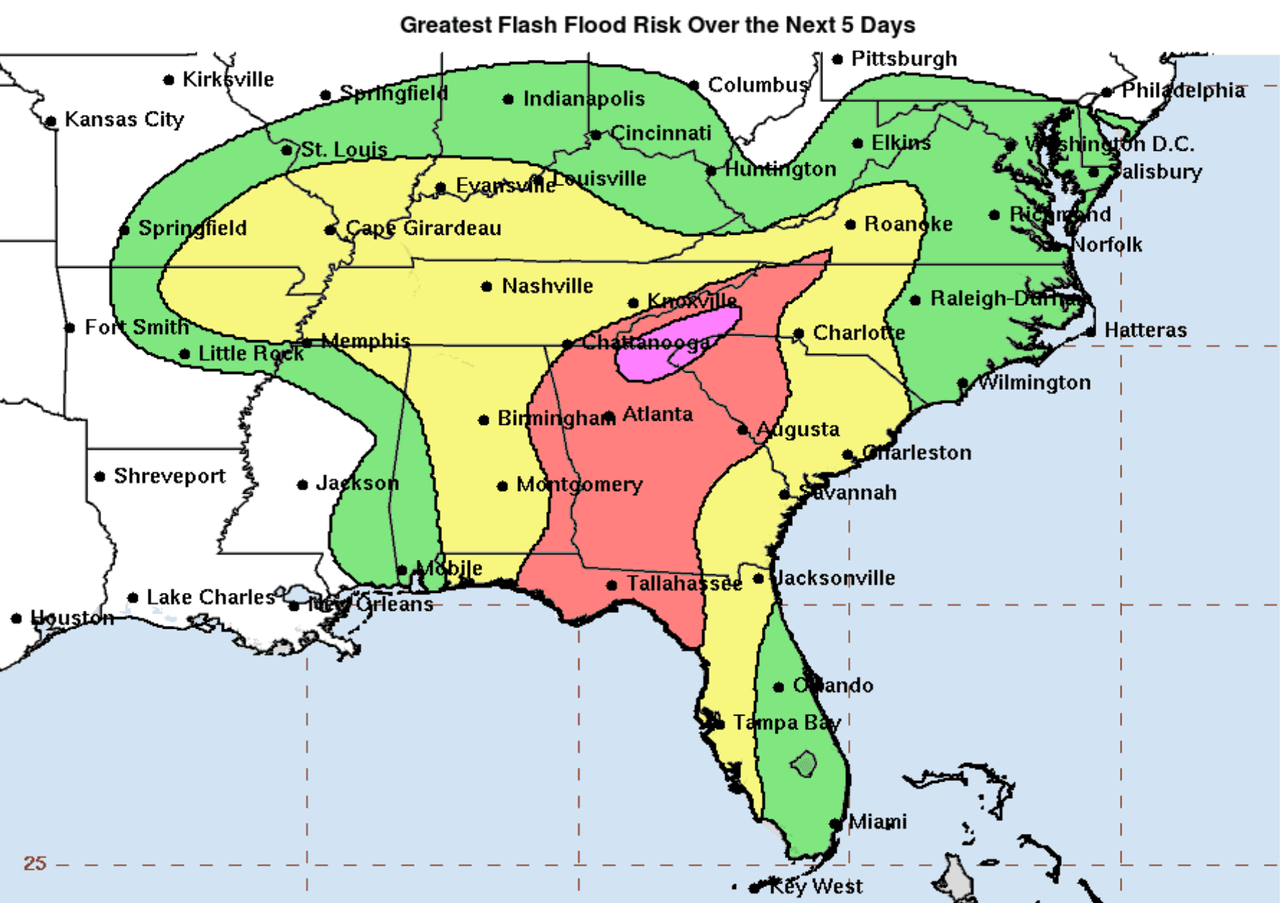 Activan alertas en más de 90 condados en Georgia por Helene: esta es la lista completa