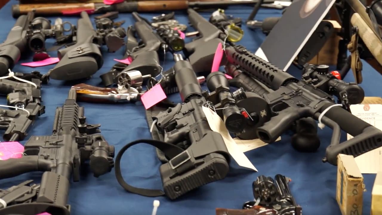 La policía y el fiscal de distrito del condado de Suffolk, Timothy D. Sini, dijeron que el hombre fue detenido vendiendo armas.