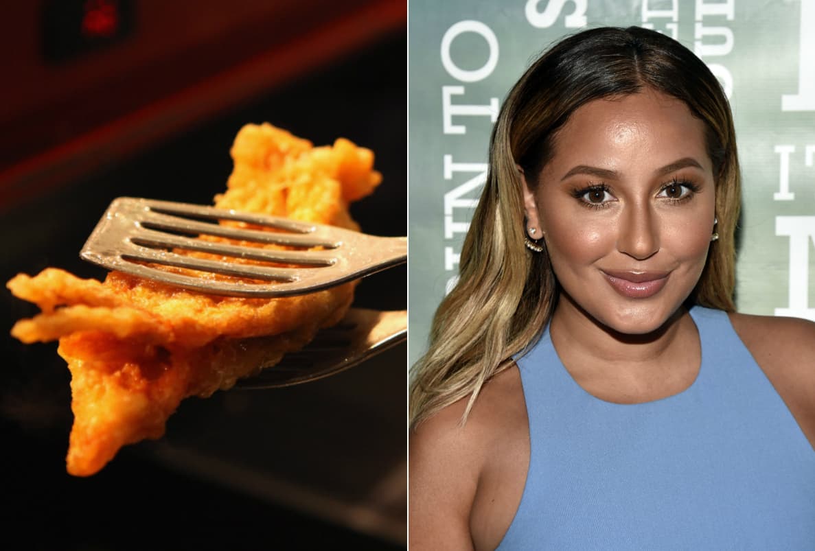 Adrienne Bailon, la exnovia del hermano de Kim Kardashian, se da sus gustos de vez en cuando: por eso recurre a los bacalaitos para calmar su hambre.