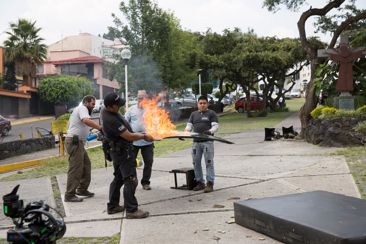 Y por supuesto, el fuego no podía faltar. Y claro, fue manejado por profesionales.