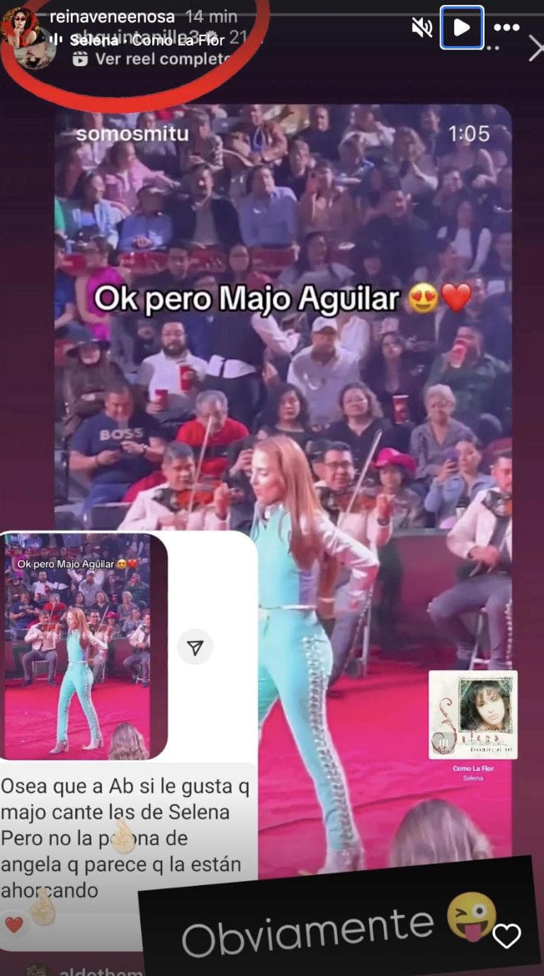 A.B. Quintanilla habría compartido un video en el que Majo Aguilar canta una canción de Selena Quintanilla.
