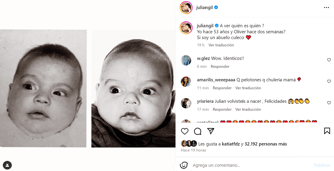 Julián Gil muestra a quién se parece su nieto