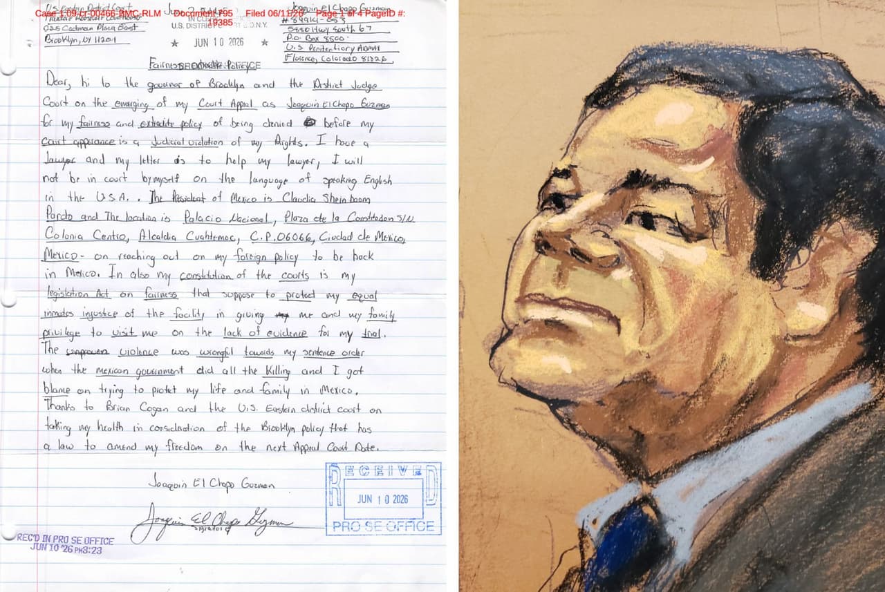 Joaquín 'El Chapo' Guzmán envía dos nuevas cartas al juez y reitera su petición de un nuevo jucio