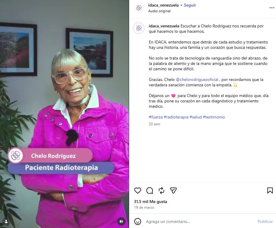 Chelo Rodríguez habló de sus radioterapias.