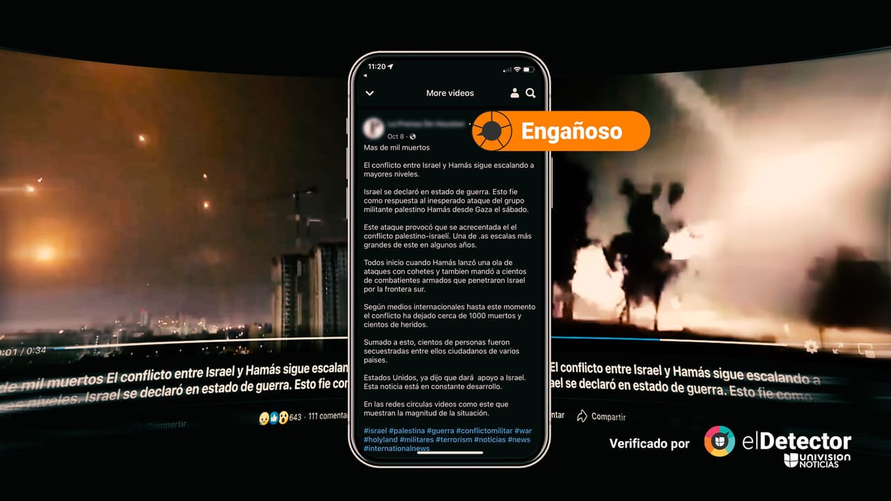 Es engañoso decir que todo este video sea del lanzamiento de cohetes por parte de Hamas contra Israel