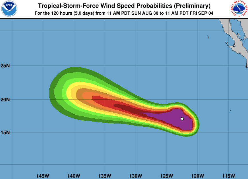 NHC Huracan Karina viento