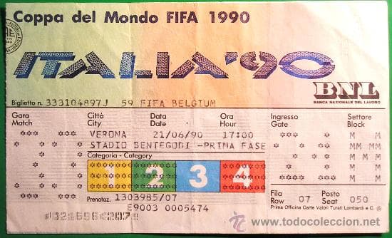 En Italia 90 comenzaron a aparecer los sellos de seguridad con la intensión de evitar la falsificación de boletos mundialistas.