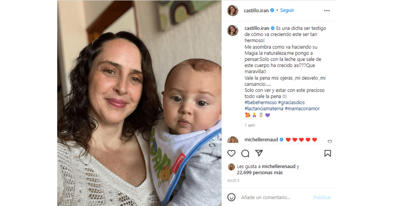 Irán Castilo y su bebé, Demián