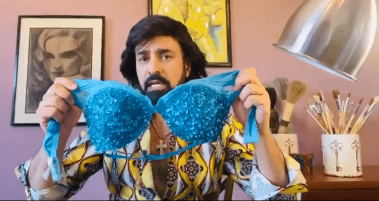 Albertano crea cubrebocas con un brasier de Ninel Conde