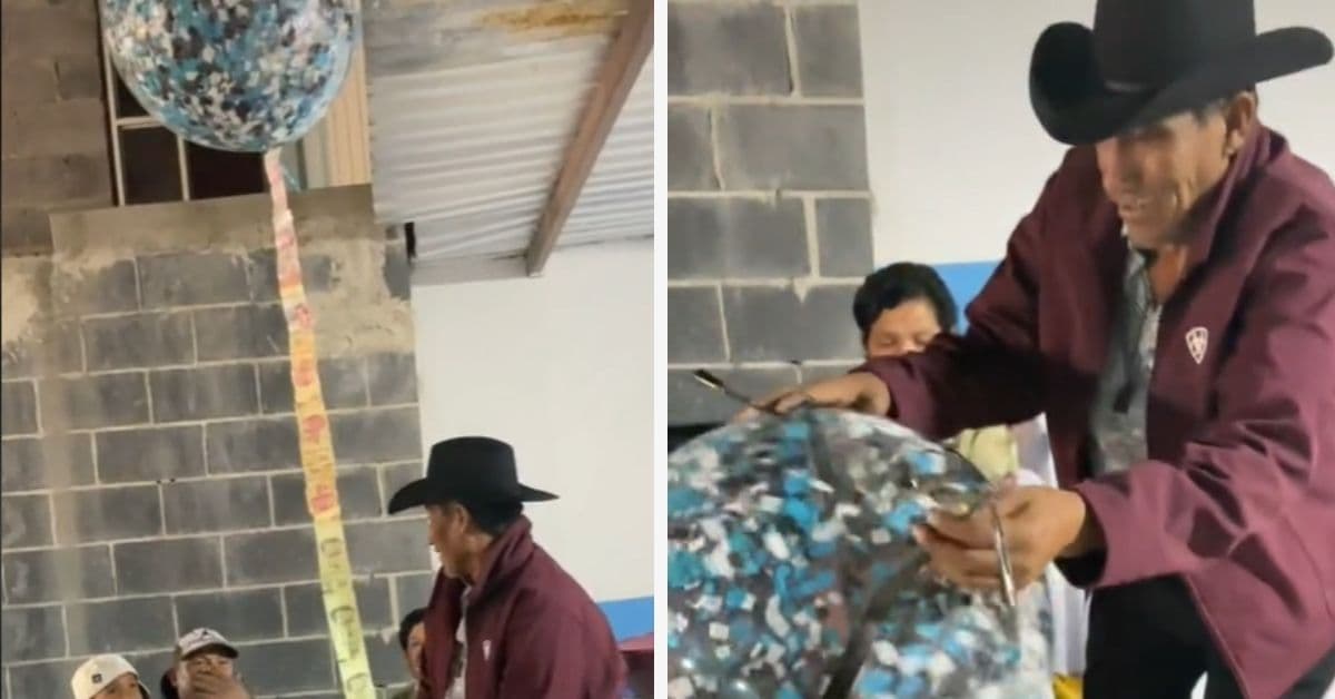 Llenó un globo con dinero como regalo para su papá: salió volando en un gracioso momento