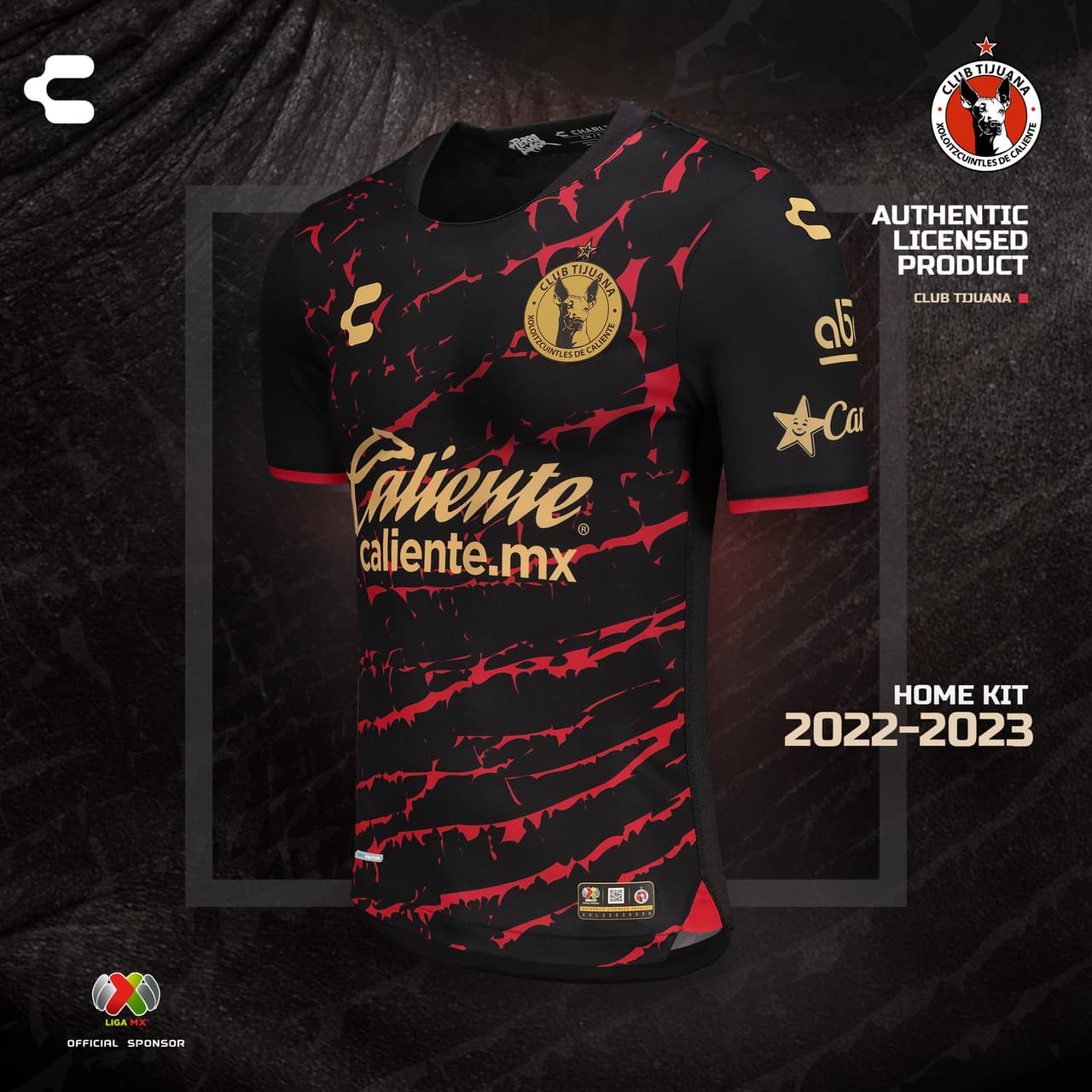 Uniforme de local de Xolos para el Apertura 2022 y Clausura 2023.