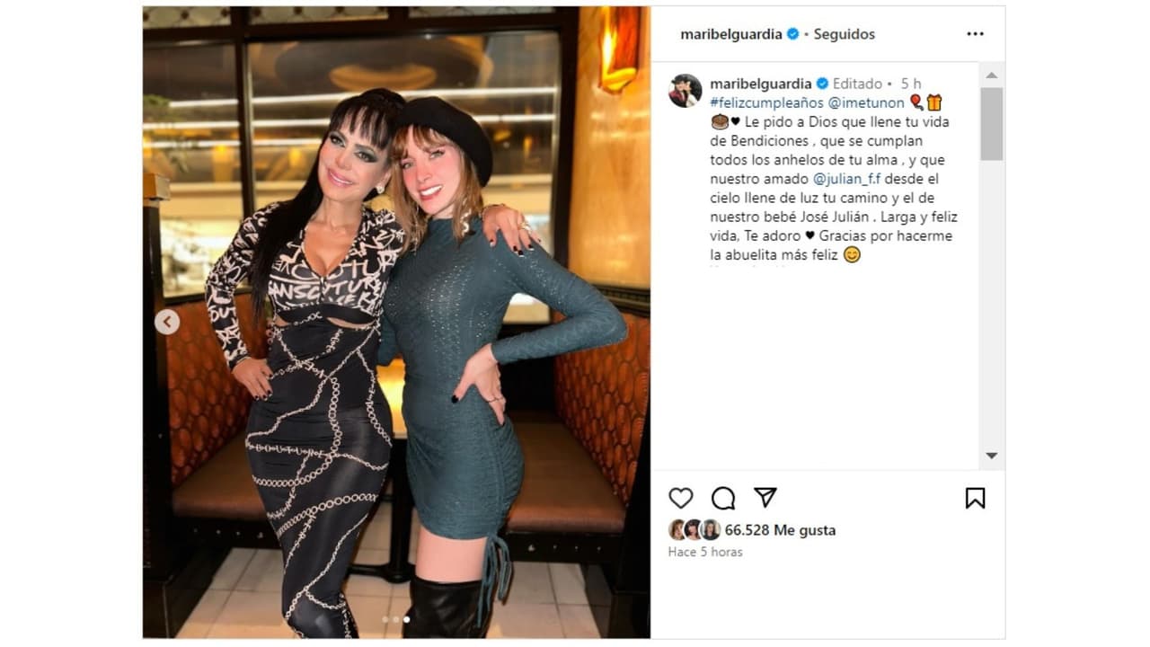 Maribel Guardia dedicó emotivas palabras a su nuera, Imelda Garza, por su cumpleaños.