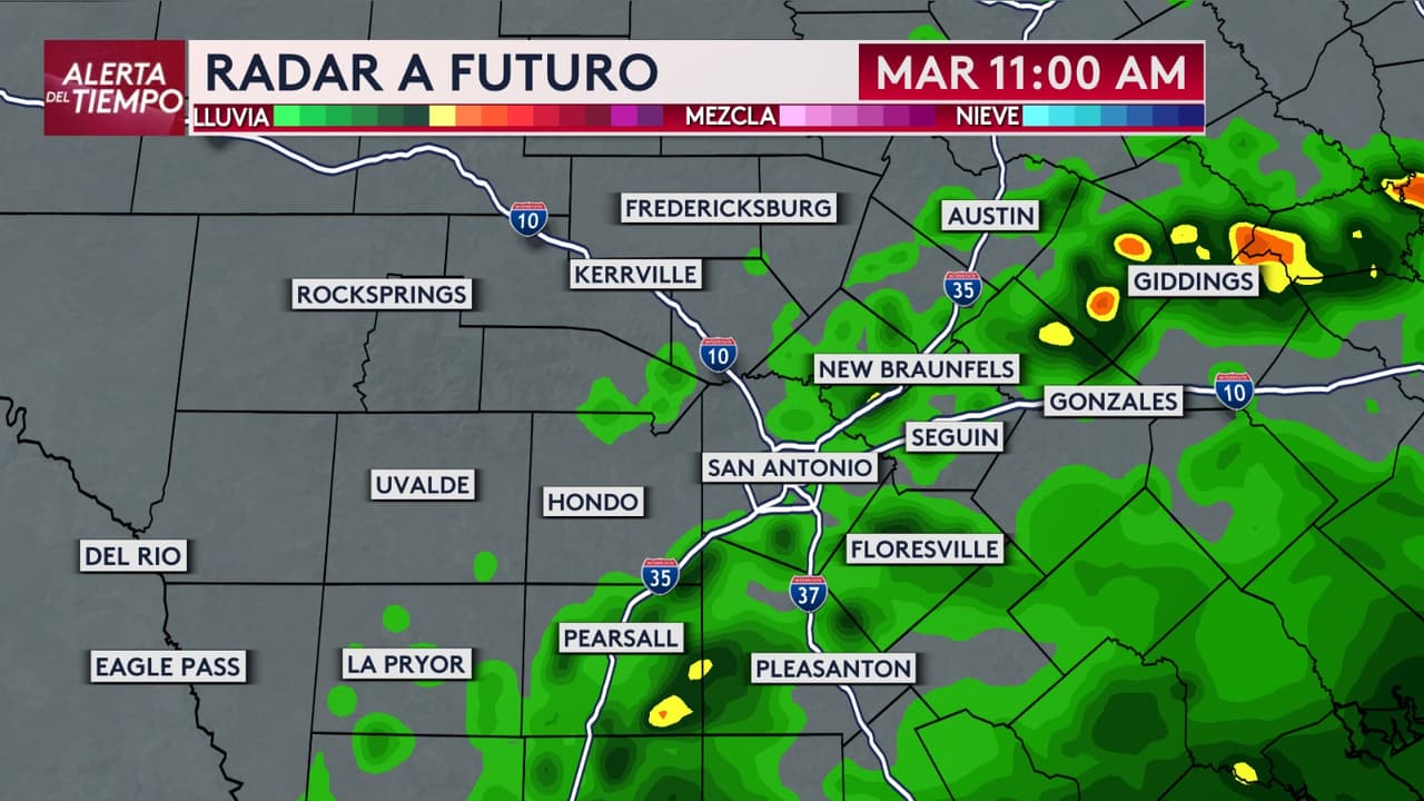 📍 Las probabilidades de lluvia se mantendrán entre 40% y 60% en gran parte de la región antes de disminuir gradualmente por la noche.