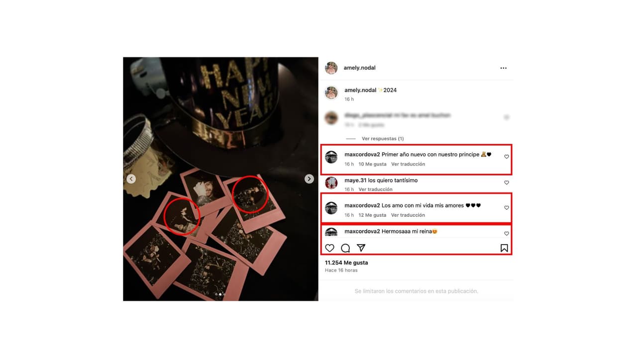 Así celebró Amely Nodal la llegada de 2024.