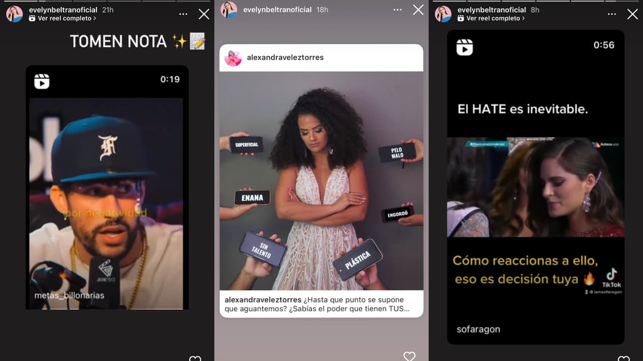 Evelyn Beltrán también se expresó contra el "odio" que ronda en redes sociales.